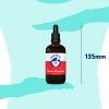 Load image into Gallery viewer, A brown dropper bottle with a white & red label. Dorwest is written at the top in a blue arc, with a blue mortar & pestle underneath. The red section has Valerian Compound written in white. Next to the bottle is a blue vertical line with 135mm written next to this.
