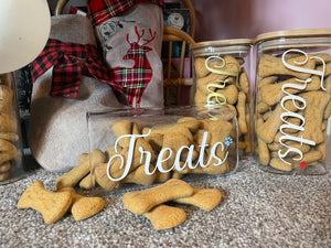 FRANKIE'S : Glass Treat Jar, filled with Oven Baked Cheesy Bones